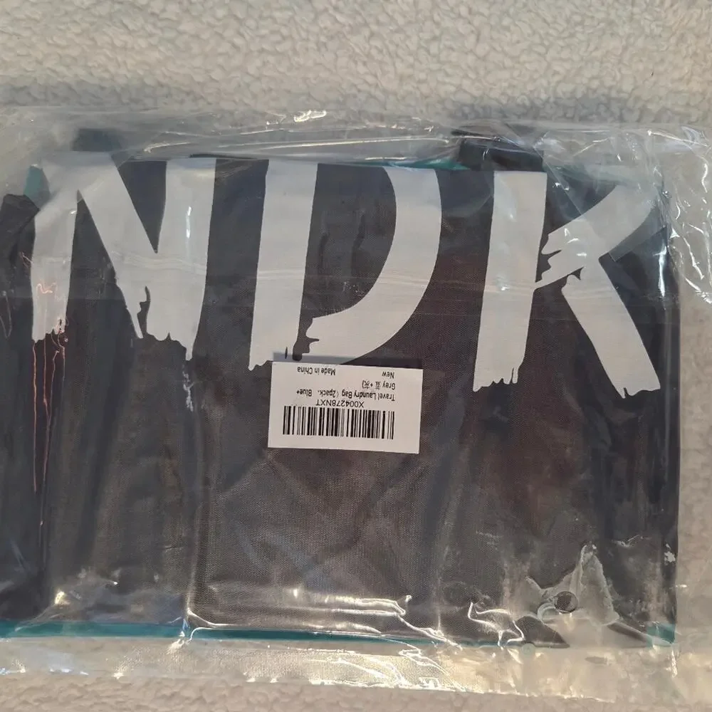 Travel Laundry Bags 2 Pack Blue Gray Dirty Clothes Storage Bags Vacuum Sealed